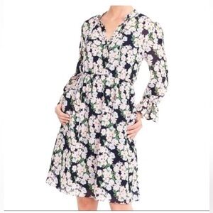 J.Crew Mercantile Drapey Tie Front Floral Dress Elastic Waist Size Small NEW